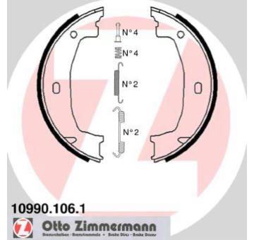 Sada brzd. čeľustí parkov. brzdy ZIMMERMANN 10990.106.1
