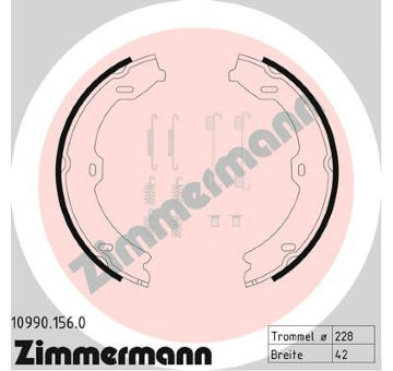 Sada brzdových čelistí, parkovací brzda ZIMMERMANN 10990.156.0