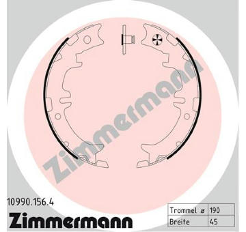 Sada brzdových čelistí, parkovací brzda ZIMMERMANN 10990.156.4