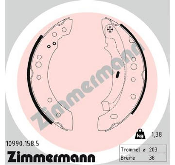 Sada brzdových čelistí ZIMMERMANN 10990.158.5