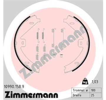 Sada brzdových čelistí, parkovací brzda ZIMMERMANN 10990.158.9