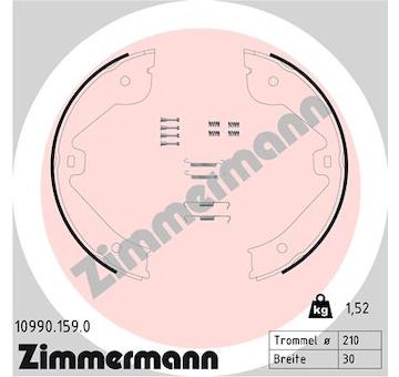 Sada brzdových čelistí, parkovací brzda ZIMMERMANN 10990.159.0