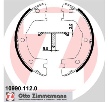 Sada brzdových čelistí, parkovací brzda ZIMMERMANN 10990.112.0