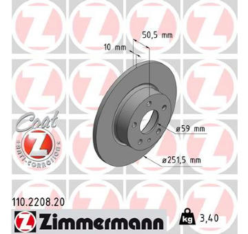 Brzdový kotouč ZIMMERMANN 110.2208.20