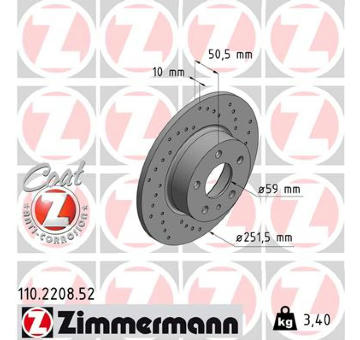 Brzdový kotouč ZIMMERMANN 110.2208.52