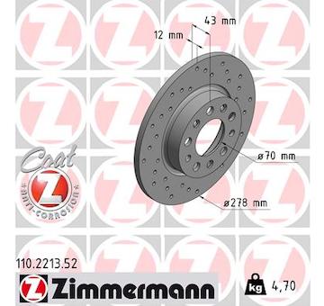 Brzdový kotouč ZIMMERMANN 110.2213.52