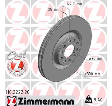 Brzdový kotouč ZIMMERMANN 110.2222.20