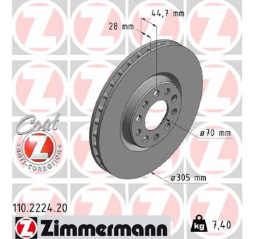 Brzdový kotouč ZIMMERMANN 110.2224.20