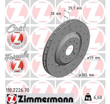 Brzdový kotouč ZIMMERMANN 110.2226.70