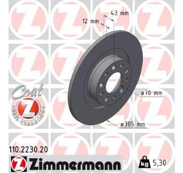 Brzdový kotouč ZIMMERMANN 110.2230.20