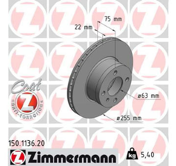 Brzdový kotouč ZIMMERMANN 150.1136.20