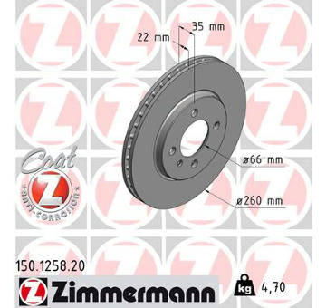 Brzdový kotouč ZIMMERMANN 150.1258.20