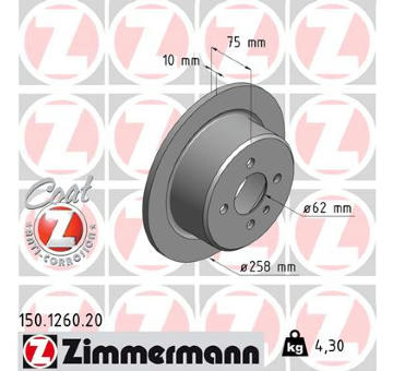 Brzdový kotouč ZIMMERMANN 150.1260.20