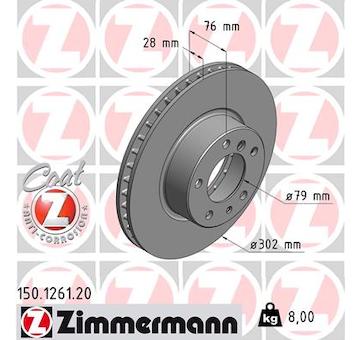 Brzdový kotouč ZIMMERMANN 150.1261.20