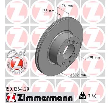 Brzdový kotouč ZIMMERMANN 150.1264.20