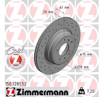 Brzdový kotouč ZIMMERMANN 150.1281.52