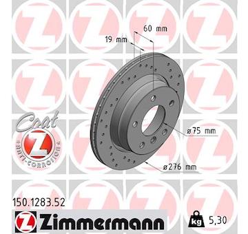 Brzdový kotouč ZIMMERMANN 150.1283.52