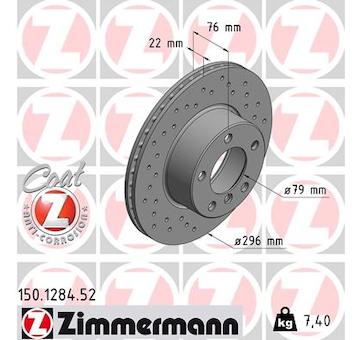 Brzdový kotúč ZIMMERMANN 150.1284.52