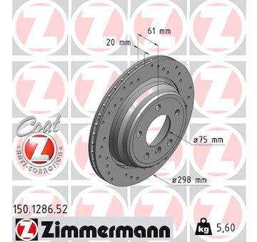 Brzdový kotouč ZIMMERMANN 150.1286.52