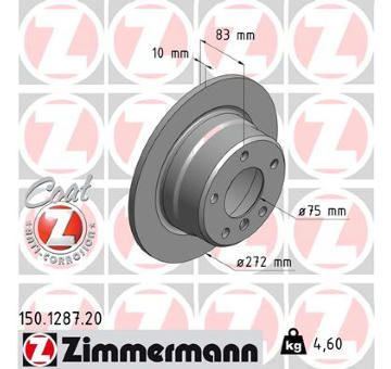 Brzdový kotouč ZIMMERMANN 150.1287.20