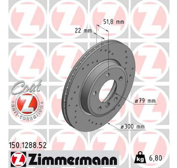 Brzdový kotouč ZIMMERMANN 150.1288.52