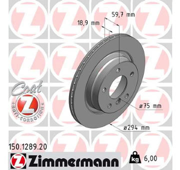 Brzdový kotouč ZIMMERMANN 150.1289.20