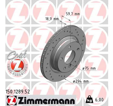 Brzdový kotouč ZIMMERMANN 150.1289.52