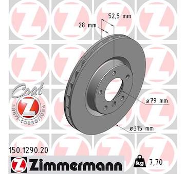 Brzdový kotouč ZIMMERMANN 150.1290.20