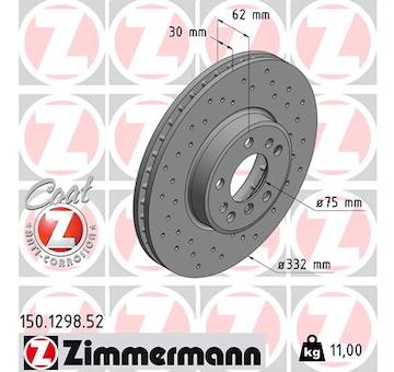 Brzdový kotouč ZIMMERMANN 150.1298.52