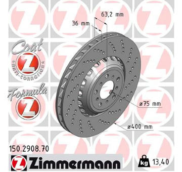 Brzdový kotouč ZIMMERMANN 150.2908.70