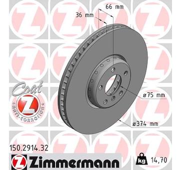 Brzdový kotouč ZIMMERMANN 150.2914.32