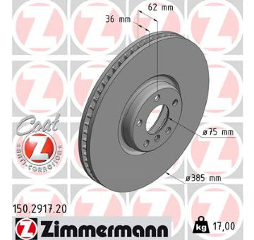 Brzdový kotouč ZIMMERMANN 150.2917.20