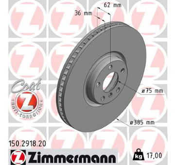 Brzdový kotouč ZIMMERMANN 150.2918.20