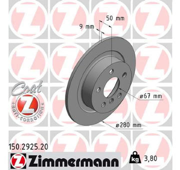 Brzdový kotouč ZIMMERMANN 150.2925.20