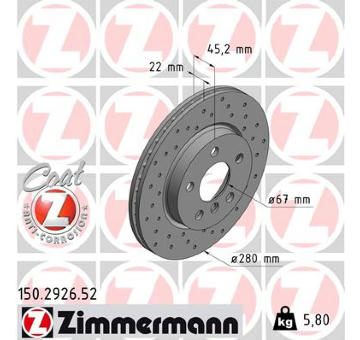 Brzdový kotouč ZIMMERMANN 150.2926.52