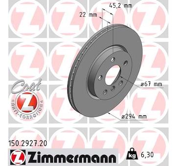 Brzdový kotouč ZIMMERMANN 150.2927.20