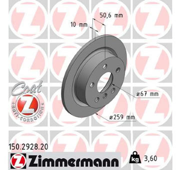 Brzdový kotouč ZIMMERMANN 150.2928.20