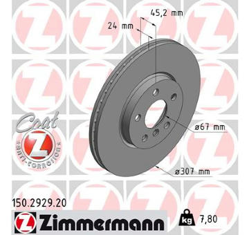 Brzdový kotouč ZIMMERMANN 150.2929.20