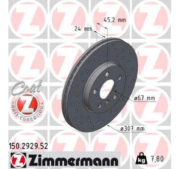 Brzdový kotouč ZIMMERMANN 150.2929.52