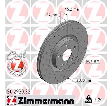 Brzdový kotouč ZIMMERMANN 150.2930.52