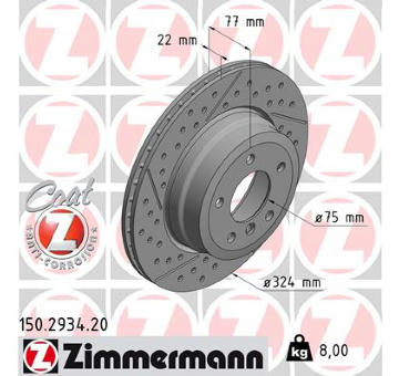 Brzdový kotouč ZIMMERMANN 150.2934.20