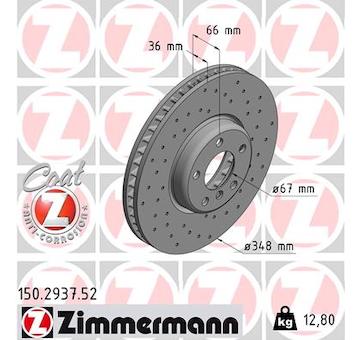 Brzdový kotouč ZIMMERMANN 150.2937.52