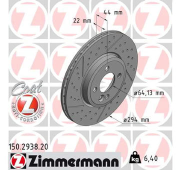 Brzdový kotouč ZIMMERMANN 150.2938.20