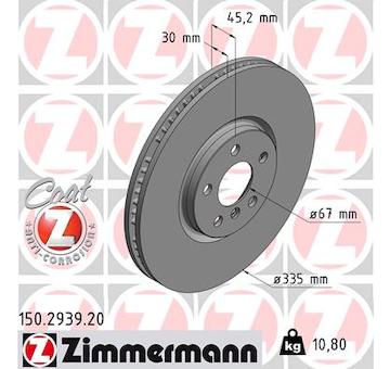 Brzdový kotúč ZIMMERMANN 150.2939.20