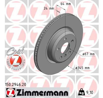 Brzdový kotouč ZIMMERMANN 150.2946.20