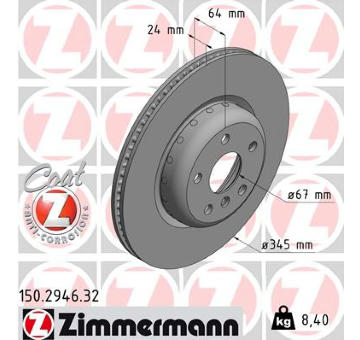 Brzdový kotouč ZIMMERMANN 150.2946.32