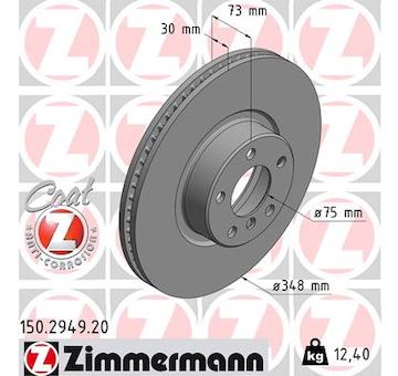 Brzdový kotouč ZIMMERMANN 150.2949.20