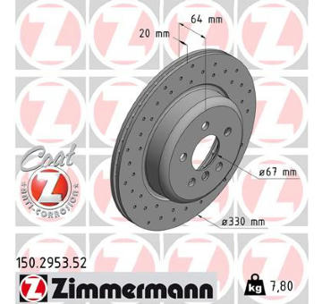 Brzdový kotouč ZIMMERMANN 150.2953.52