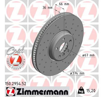 Brzdový kotouč ZIMMERMANN 150.2954.52