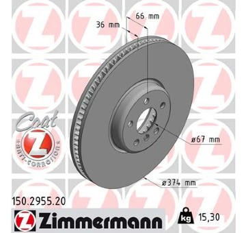 Brzdový kotouč ZIMMERMANN 150.2955.20